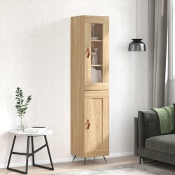 vidaXL Aparador de madera contrachapada roble Sonoma 34,5x34x180 cm