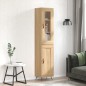 vidaXL Aparador de madera contrachapada roble Sonoma 34,5x34x180 cm vidaXL Aparador de madera contrachapada roble Sonoma 34,5x34x180 cm