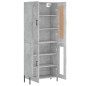 vidaXL Aparador alto madera contrachapada gris hormigón 69,5x34x180 cm