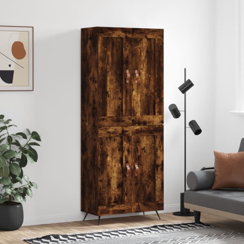 vidaXL Aparador alto madera contrachapada roble ahumado 69,5x34x180 cm vidaXL Aparador alto madera contrachapada roble ahumado 69,5x34x180 cm