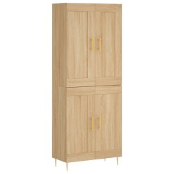 vidaXL Aparador alto madera contrachapada color roble 69,5x34x180 cm