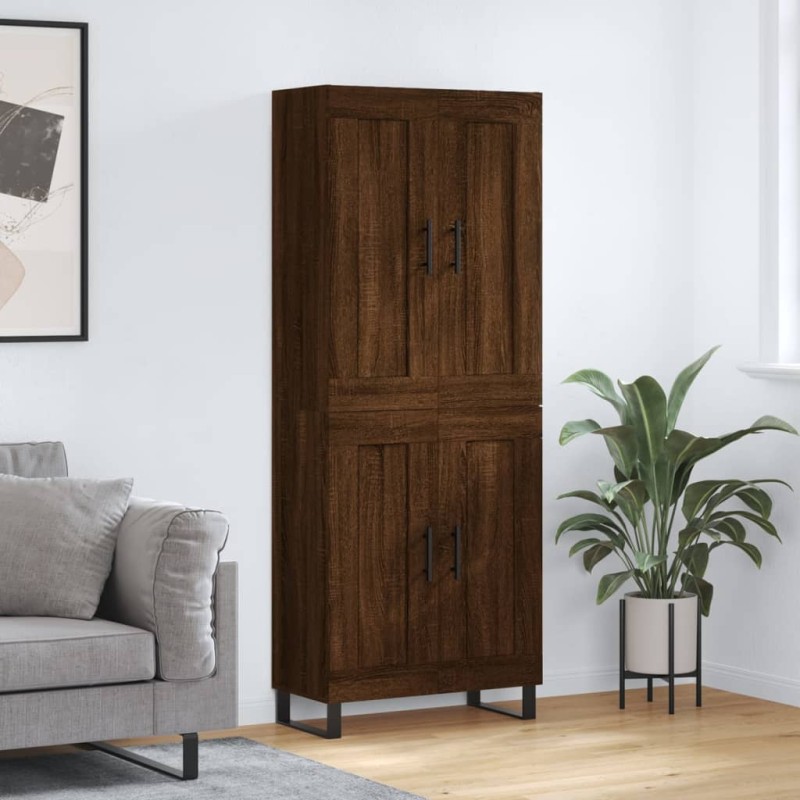 vidaXL Aparador alto madera contrachapada marrón roble 69,5x34x180 cm vidaXL Aparador alto madera contrachapada marrón roble 69,5x34x180 cm
