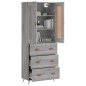 vidaXL Aparador alto madera contrachapada gris sonoma 69,5x34x180 cm vidaXL Aparador alto madera contrachapada gris sonoma 69,5x34x180 cm