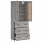 vidaXL Aparador alto madera contrachapada gris sonoma 69,5x34x180 cm vidaXL Aparador alto madera contrachapada gris sonoma 69,5x34x180 cm
