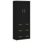 vidaXL Aparador alto madera contrachapada negro 69,5x34x180 cm vidaXL Aparador alto madera contrachapada negro 69,5x34x180 cm