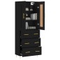 vidaXL Aparador alto madera contrachapada negro 69,5x34x180 cm vidaXL Aparador alto madera contrachapada negro 69,5x34x180 cm