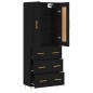 vidaXL Aparador alto madera contrachapada negro 69,5x34x180 cm vidaXL Aparador alto madera contrachapada negro 69,5x34x180 cm