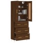 vidaXL Aparador alto madera contrachapada marrón roble 69,5x34x180 cm vidaXL Aparador alto madera contrachapada marrón roble 69,5x34x180 cm