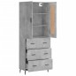 vidaXL Aparador alto madera contrachapada gris hormigón 69,5x34x180 cm vidaXL Aparador alto madera contrachapada gris hormigón 69,5x34x180 cm