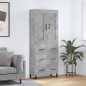 vidaXL Aparador alto madera contrachapada gris hormigón 69,5x34x180 cm vidaXL Aparador alto madera contrachapada gris hormigón 69,5x34x180 cm
