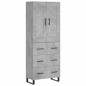 vidaXL Aparador alto madera contrachapada gris hormigón 69,5x34x180 cm vidaXL Aparador alto madera contrachapada gris hormigón 69,5x34x180 cm