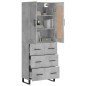vidaXL Aparador alto madera contrachapada gris hormigón 69,5x34x180 cm vidaXL Aparador alto madera contrachapada gris hormigón 69,5x34x180 cm