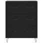 vidaXL Aparador alto madera contrachapada negro 69,5x34x180 cm