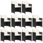 vidaXL Set de comedor jardín 11 pzas con cojines ratán sintético negro vidaXL Set de comedor jardín 11 pzas con cojines ratán sintético negro