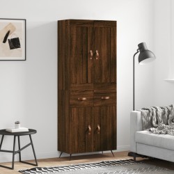 vidaXL Aparador alto madera contrachapada marrón roble 69,5x34x180 cm