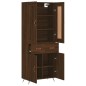 vidaXL Aparador alto madera contrachapada marrón roble 69,5x34x180 cm vidaXL Aparador alto madera contrachapada marrón roble 69,5x34x180 cm