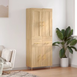 vidaXL Aparador alto madera contrachapada color roble 69,5x34x180 cm