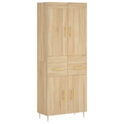 vidaXL Aparador alto madera contrachapada color roble 69,5x34x180 cm
