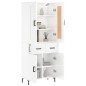 vidaXL Aparador alto madera contrachapada blanco brillo 69,5x34x180 cm vidaXL Aparador alto madera contrachapada blanco brillo 69,5x34x180 cm