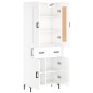 vidaXL Aparador alto madera contrachapada blanco brillo 69,5x34x180 cm vidaXL Aparador alto madera contrachapada blanco brillo 69,5x34x180 cm
