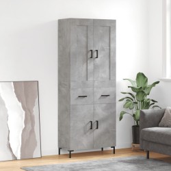 vidaXL Aparador alto madera contrachapada gris hormigón 69,5x34x180 cm