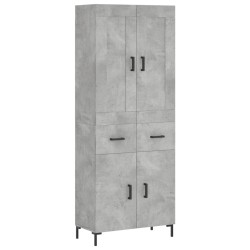 vidaXL Aparador alto madera contrachapada gris hormigón 69,5x34x180 cm
