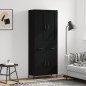 vidaXL Aparador alto madera contrachapada negro 69,5x34x180 cm vidaXL Aparador alto madera contrachapada negro 69,5x34x180 cm