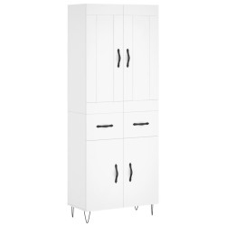 vidaXL Aparador alto madera contrachapada blanco 69,5x34x180 cm