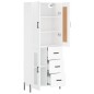 vidaXL Aparador alto madera contrachapada blanco brillo 69,5x34x180 cm vidaXL Aparador alto madera contrachapada blanco brillo 69,5x34x180 cm