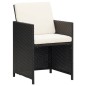 vidaXL Set de comedor jardín 11 pzas con cojines ratán sintético negro vidaXL Set de comedor jardín 11 pzas con cojines ratán sintético negro