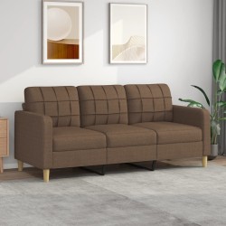 vidaXL Sofá de 3 plazas de tela marrón 180 cm