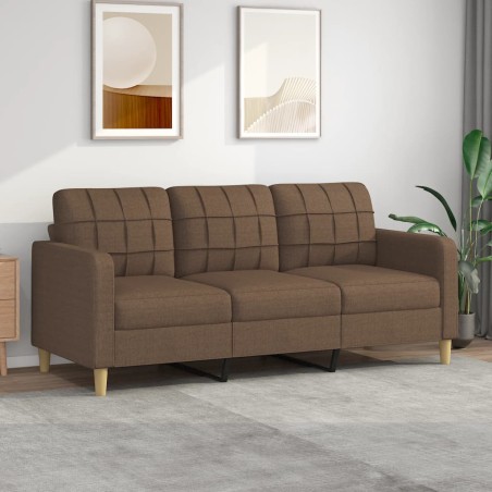 vidaXL Sofá de 3 plazas de tela marrón 180 cm