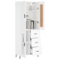 vidaXL Aparador alto madera contrachapada blanco 69,5x34x180 cm vidaXL Aparador alto madera contrachapada blanco 69,5x34x180 cm