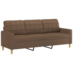 vidaXL Sofá de 3 plazas de tela marrón 180 cm