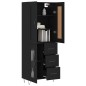 vidaXL Aparador alto madera contrachapada negro 69,5x34x180 cm vidaXL Aparador alto madera contrachapada negro 69,5x34x180 cm