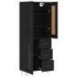 vidaXL Aparador alto madera contrachapada negro 69,5x34x180 cm vidaXL Aparador alto madera contrachapada negro 69,5x34x180 cm