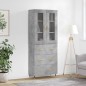vidaXL Aparador alto madera contrachapada gris hormigón 69,5x34x180 cm vidaXL Aparador alto madera contrachapada gris hormigón 69,5x34x180 cm