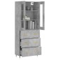 vidaXL Aparador alto madera contrachapada gris hormigón 69,5x34x180 cm vidaXL Aparador alto madera contrachapada gris hormigón 69,5x34x180 cm