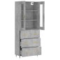 vidaXL Aparador alto madera contrachapada gris hormigón 69,5x34x180 cm vidaXL Aparador alto madera contrachapada gris hormigón 69,5x34x180 cm