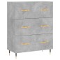 vidaXL Aparador alto madera contrachapada gris hormigón 69,5x34x180 cm vidaXL Aparador alto madera contrachapada gris hormigón 69,5x34x180 cm