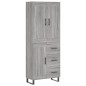 vidaXL Aparador alto madera contrachapada gris sonoma 69,5x34x180 cm