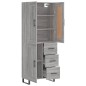vidaXL Aparador alto madera contrachapada gris sonoma 69,5x34x180 cm