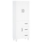 vidaXL Aparador alto madera contrachapada blanco 69,5x34x180 cm vidaXL Aparador alto madera contrachapada blanco 69,5x34x180 cm