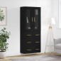 vidaXL Aparador alto madera contrachapada negro 69,5x34x180 cm vidaXL Aparador alto madera contrachapada negro 69,5x34x180 cm