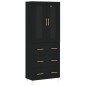 vidaXL Aparador alto madera contrachapada negro 69,5x34x180 cm vidaXL Aparador alto madera contrachapada negro 69,5x34x180 cm