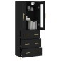 vidaXL Aparador alto madera contrachapada negro 69,5x34x180 cm vidaXL Aparador alto madera contrachapada negro 69,5x34x180 cm