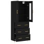 vidaXL Aparador alto madera contrachapada negro 69,5x34x180 cm vidaXL Aparador alto madera contrachapada negro 69,5x34x180 cm