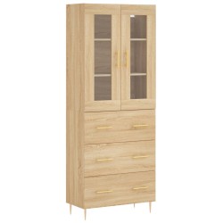 vidaXL Aparador alto madera contrachapada color roble 69,5x34x180 cm