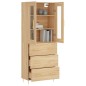 vidaXL Aparador alto madera contrachapada color roble 69,5x34x180 cm vidaXL Aparador alto madera contrachapada color roble 69,5x34x180 cm