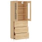 vidaXL Aparador alto madera contrachapada color roble 69,5x34x180 cm vidaXL Aparador alto madera contrachapada color roble 69,5x34x180 cm